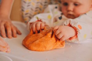 Molly playing with Playdough